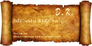 Dévald Klára névjegykártya